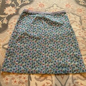 Boden Blue Floral A-Line Skirt size 8